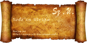Szűcs Ulrika névjegykártya