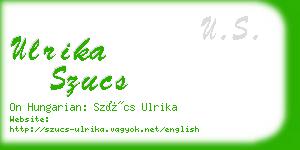 ulrika szucs business card